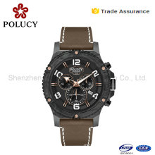 Leather Display Glass Top Mens Wood Carbon Fiber Watch Case
